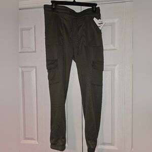 New York Laundry Womens Green Cargo Leggings